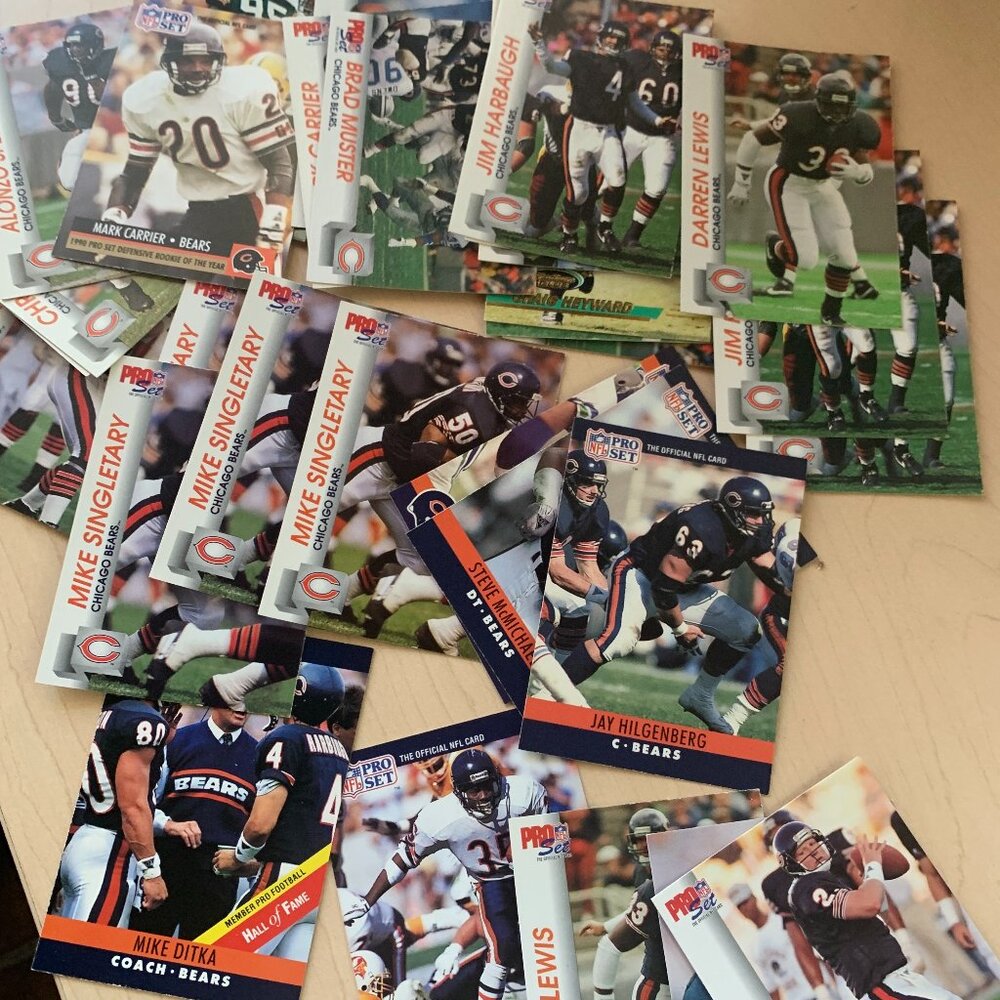 31ct 90'/92' Pro Set Chicago Bears Football Trading Cards